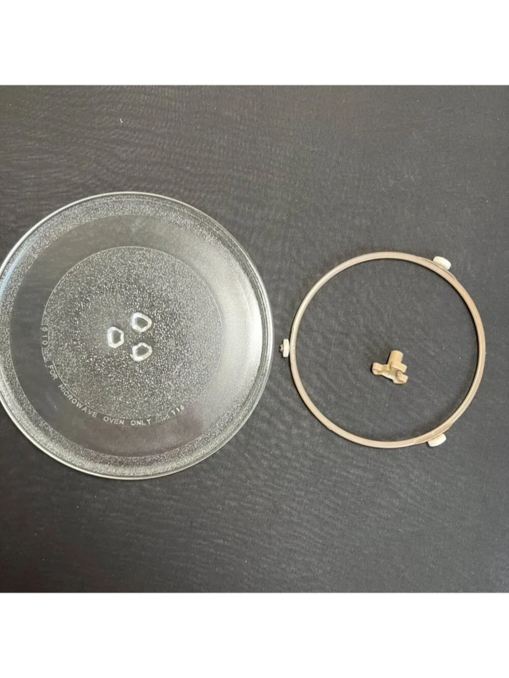 Microwave Glass Turntable Plate w/ Roller Ring & Coupler 10.5 Inches